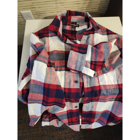 Express Womens Shirt Black /Red M - Picture 2 of 6